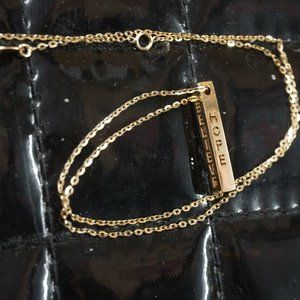 SOLID 14KT GOLD FAITH/BELIEVE/HOPE/BLESSED NECKLACE. ADJUSTABLE 16"/18" 81122a